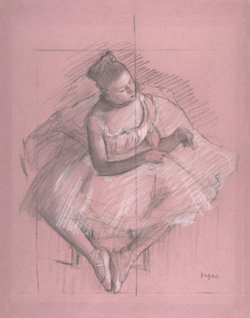 Seated Dancer Study Drawing by Edgar Degas